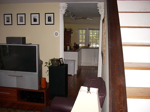 Living room into kitchen view