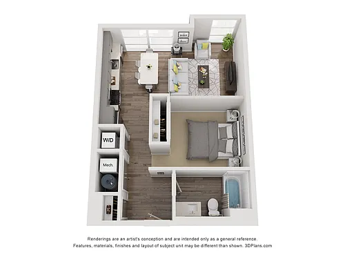Floor plan S2B - Jr One Bedroom