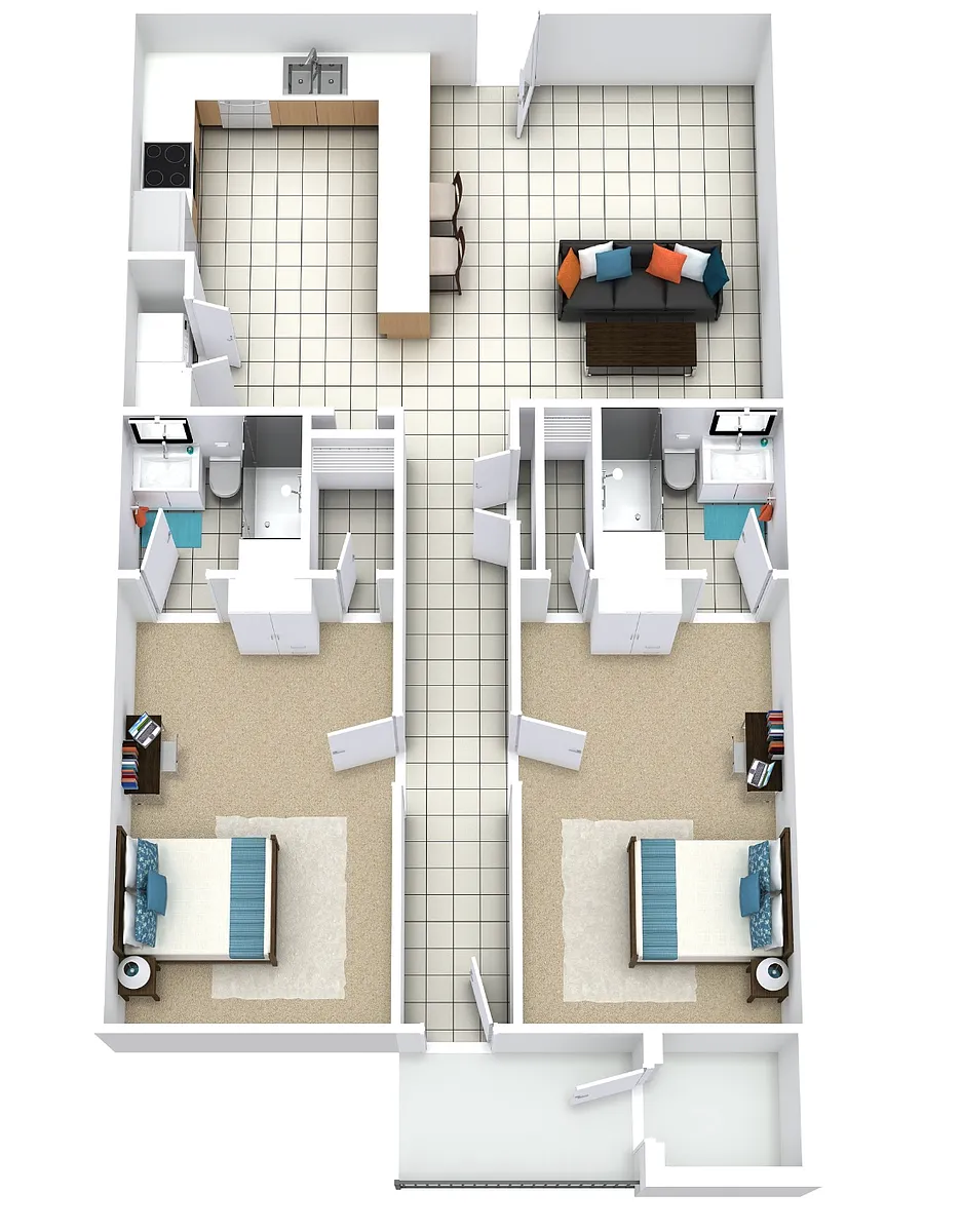 Floor plan Two Bedroom Deluxe
