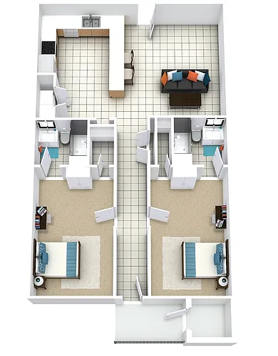 Floor plan Two Bedroom Deluxe