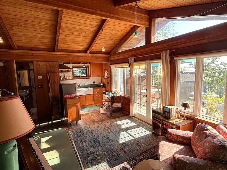 natural light in studio, french doors