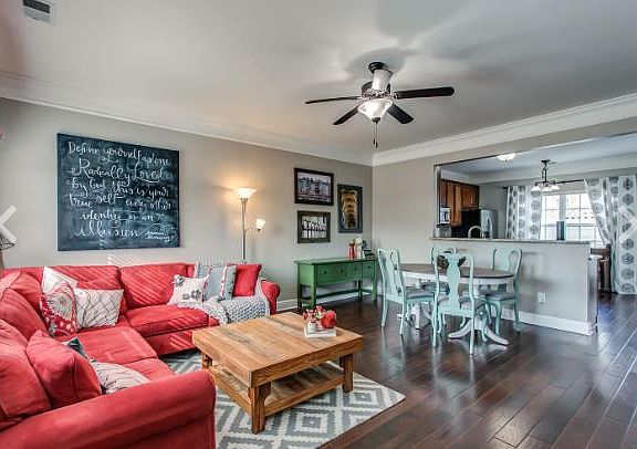 Open concept main floor looking into the kitchen.