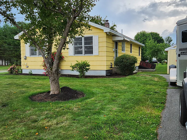 Driveway side of house