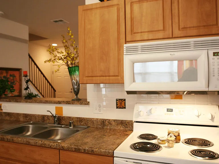 Electric stove and kitchen countertop