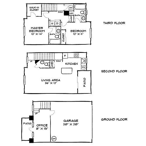 Floor plan Padilla Townhome Premier II