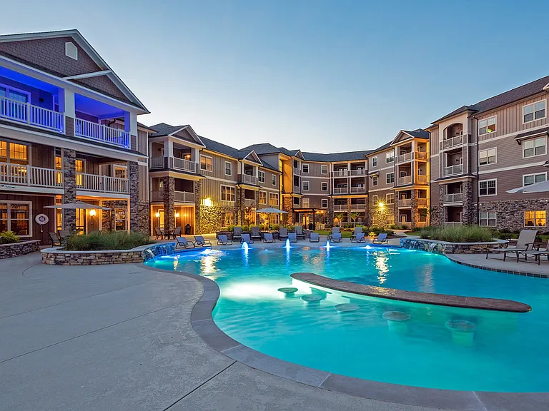 Pool View at Night