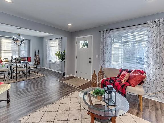 Living Room and entrance, looking to Dining Room
