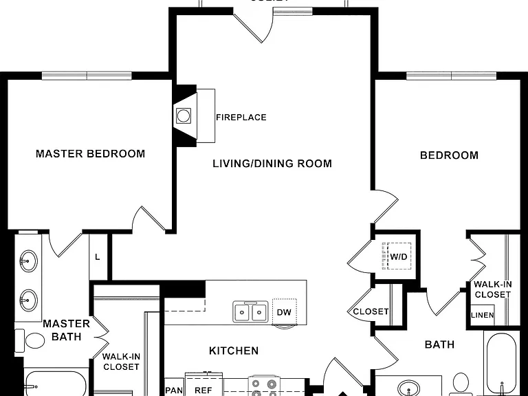 2 BD / 2 BA 1,099 SF