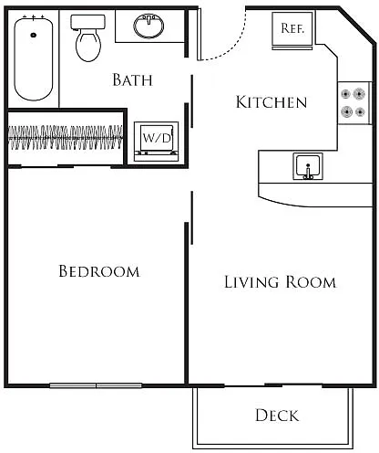 Floor plan Micro One Bed - D1