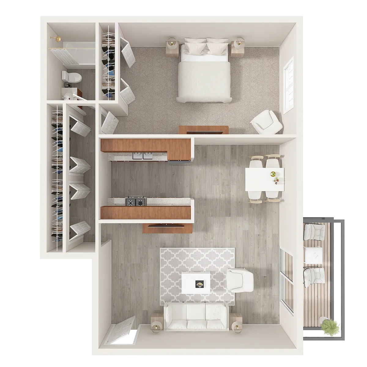 Floor plan 1 BR (F)