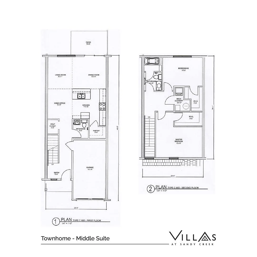 Floor plan Townhome - Middle Suite