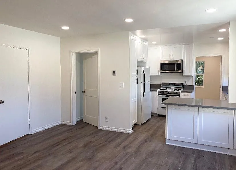 large kitchen that opens to the living room