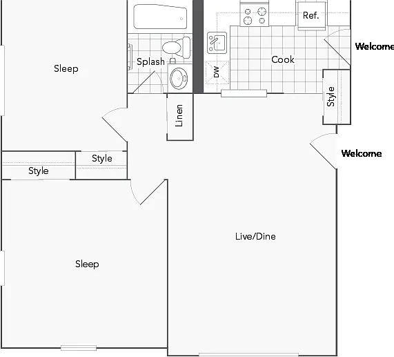 Bedford 2-Bedroom Floorplan Bedford 2-Bedroom Floorplan