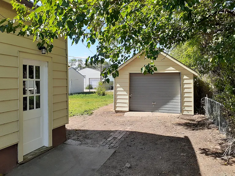 Rear entry and oversized single car garage.