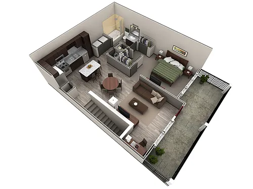Floor plan 1 BR Designer Overlook