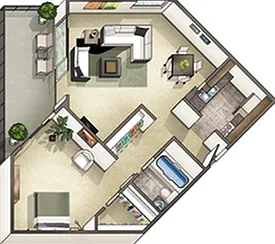 1 bedroom 1 bath - 668 square feet 1 bedroom 1 bath - 668 square feet