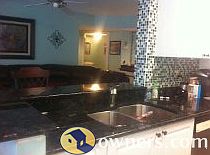 kitchen looking into living area