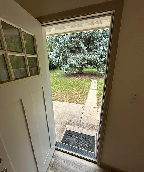 Laundry room exterior door to back yard.