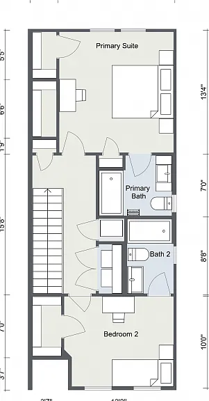 Two Bedrooms upstairs - split floor plan, Washer and Dryer upstairs