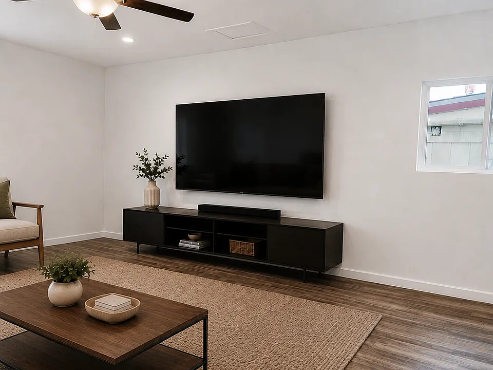 Virtually staged living room