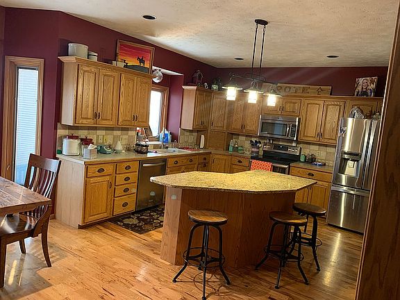Kitchen with granite island 