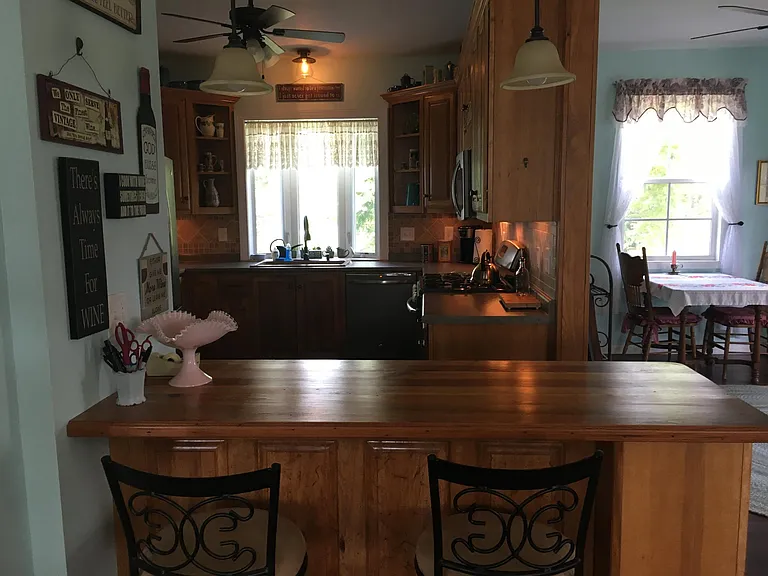View of kitchen from living room