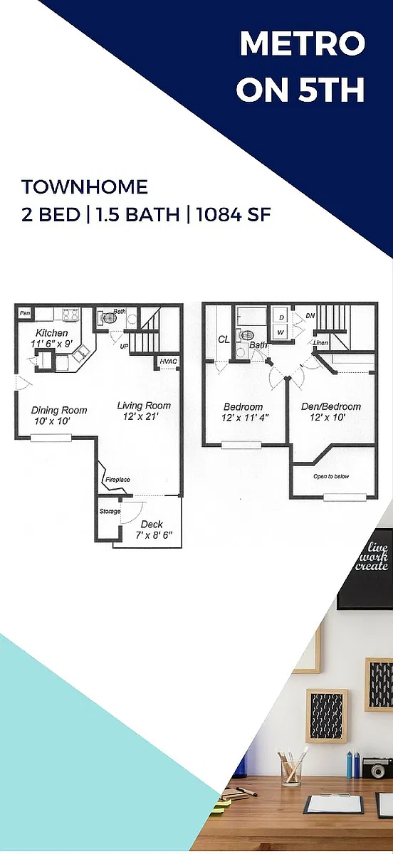 Floor plan The Townhome Terrace-Renovated