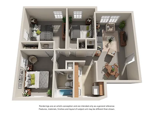Floor plan 3 Bedroom 1 Bathroom