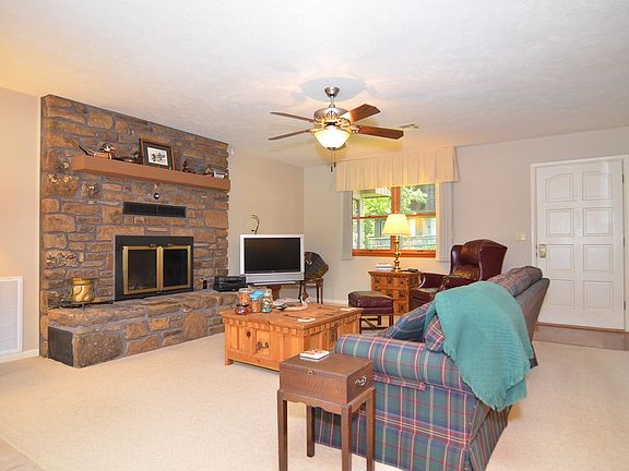 Beautiful stone fireplace