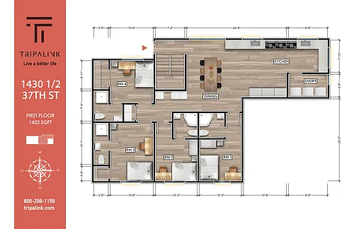 Floor plan 1430 1/2 W 37th St