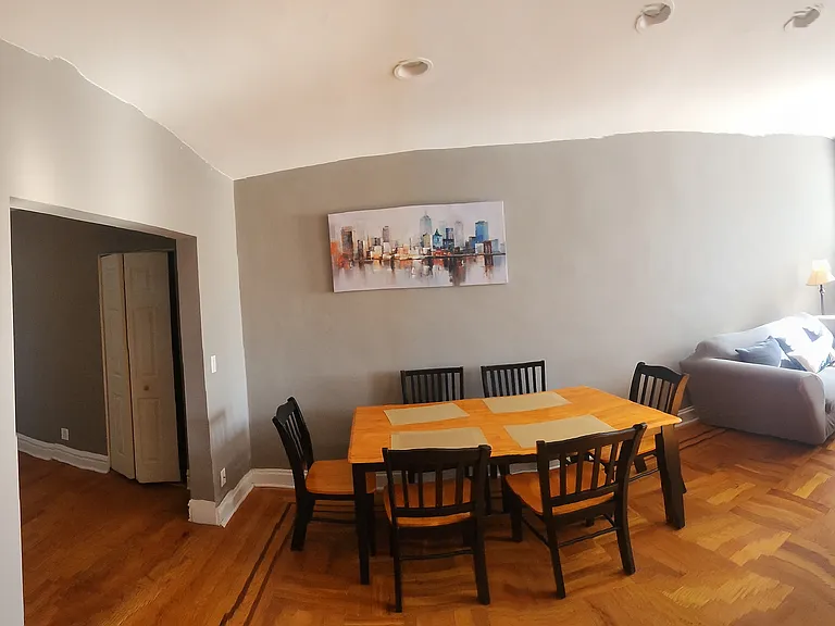 Panoramic view demonstrates large rooms