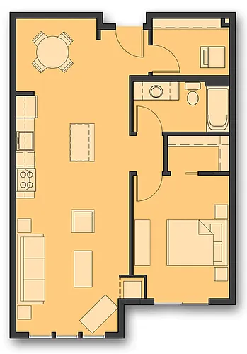 Floor plan One Bedroom B.5