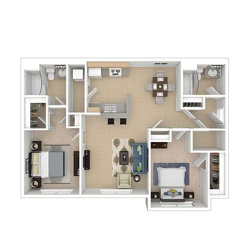 Floor plan Two Bedroom Two Bathroom Market