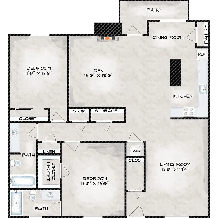 Floor plan Three Bedroom
