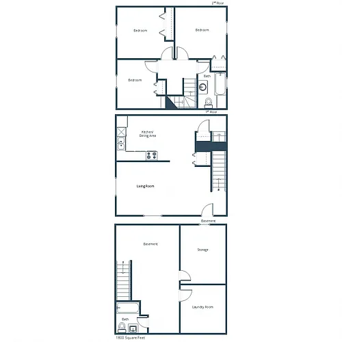 Floor plan Three Bedroom 32A