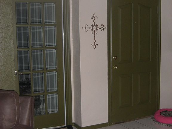 Front door and door to garage