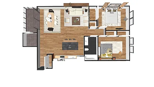 Floor plan 2bed-SouthWest
