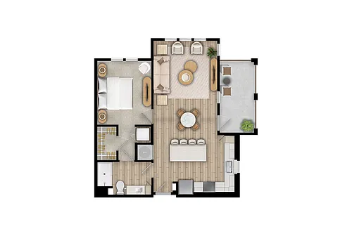 Floor plan A4 - 1X1