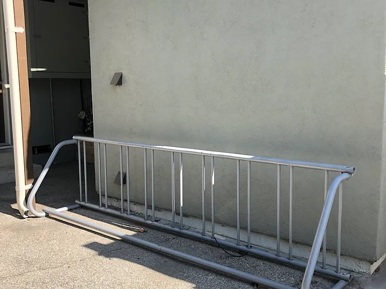 Bike rack next to laundry room