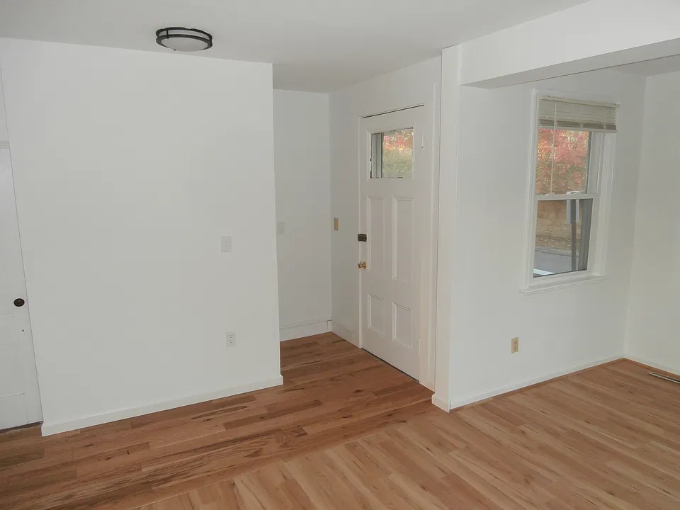 front door and living room