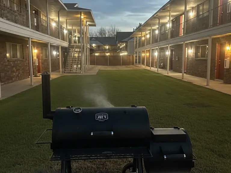 BBQ Grill for Resident's Use in Courtyard