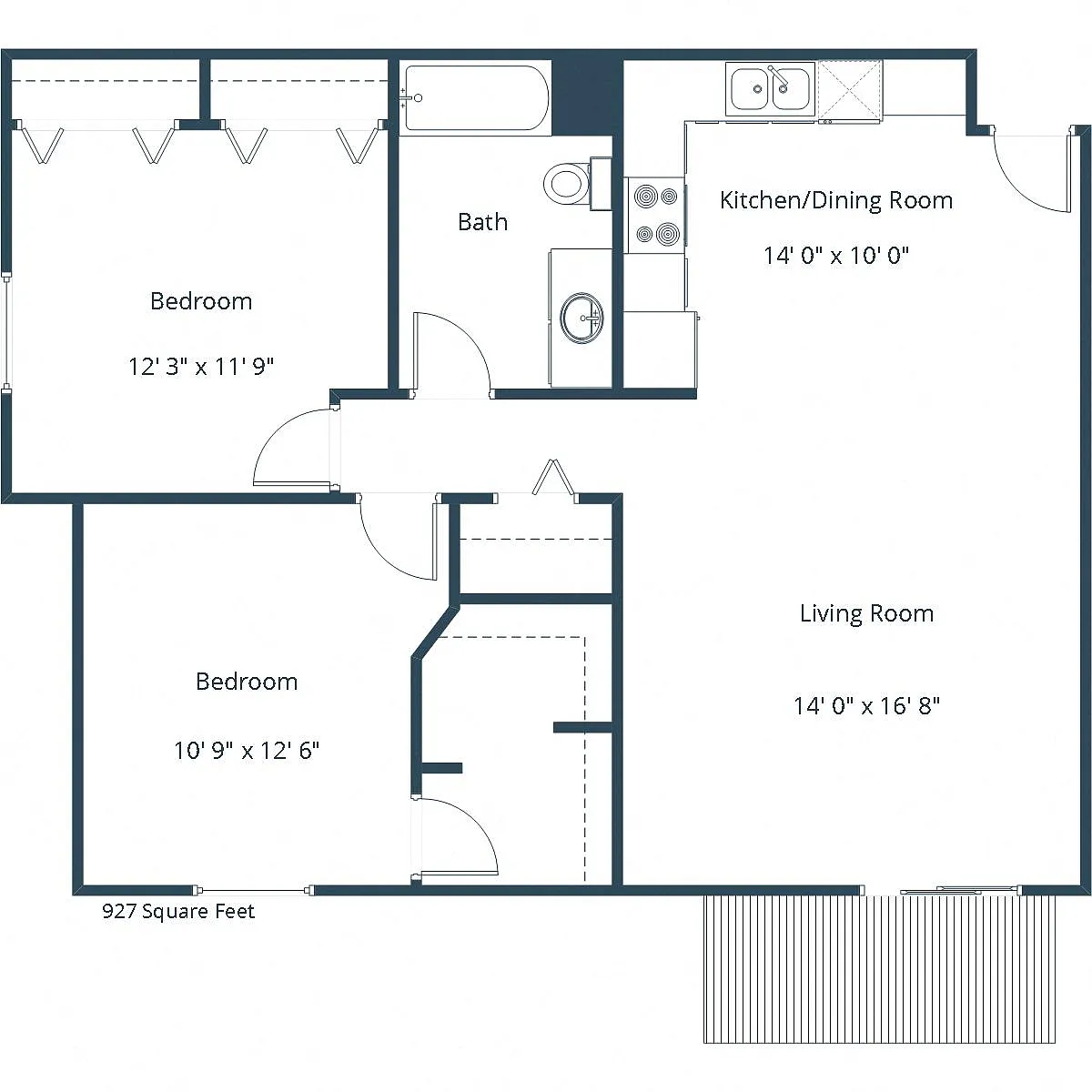 Floor plan Two Bedroom 21C