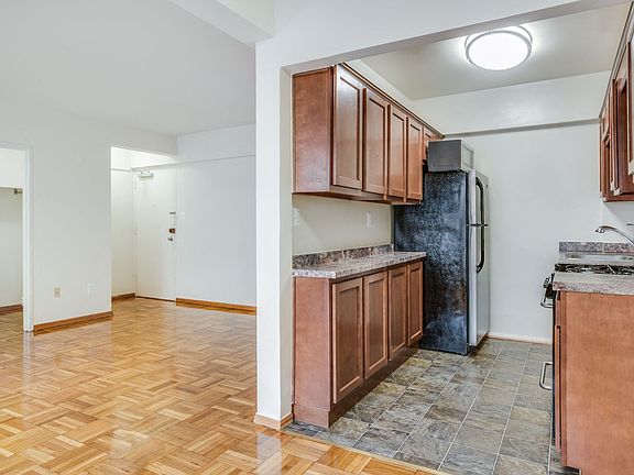 One-bedroom renovated kitchen and living area