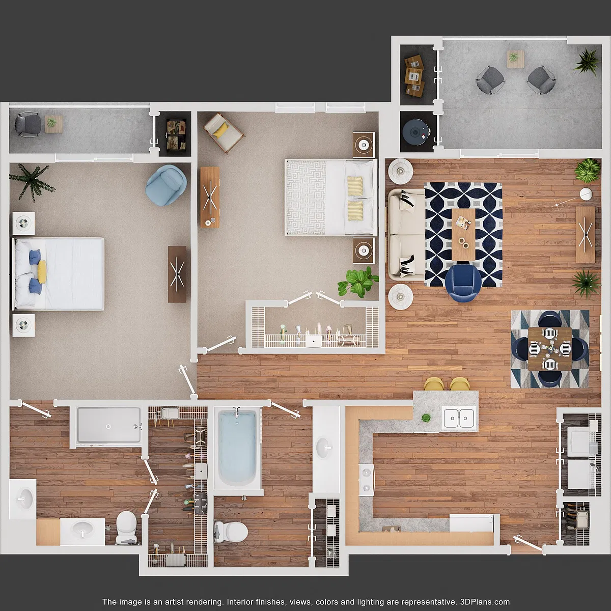 Floor plan Two Bedroom - Coltrane
