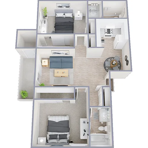 Floor plan 2 Bed 2 Bath