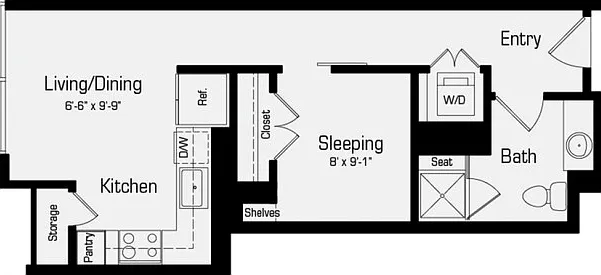 S1-A | 1 bed 1 bath | 520 Sq. Ft. S1-A | 1 bed 1 bath | 520 Sq. Ft.