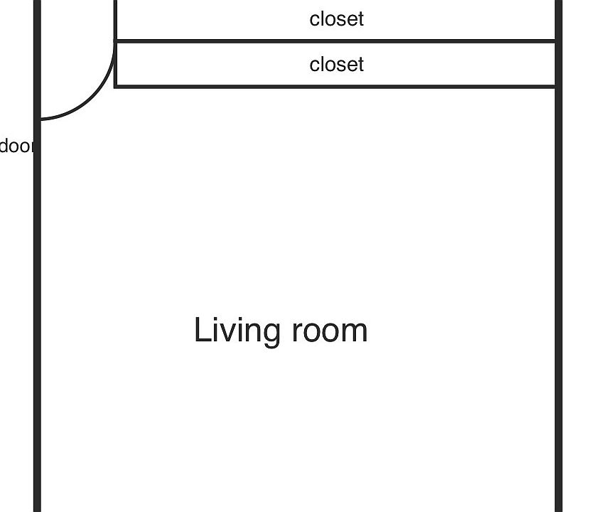 This is the layout of the unit. Will post more photos once the current tenant moves out! :) 2 large closets with lots of storage room. Has large cabinets above the closets as well. Full kitchen, full bathroom.