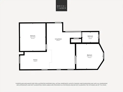 Floor plan 2 Bedroom 1 Bath
