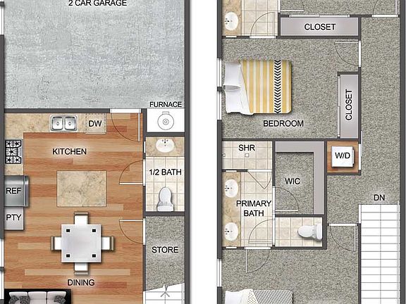 Floorplan for 2 bedroom unit