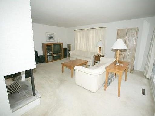 Corner Fireplace in Living Room